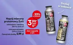 Żabka Napój mleczny proteinowy Zott czekoladowy oferta
