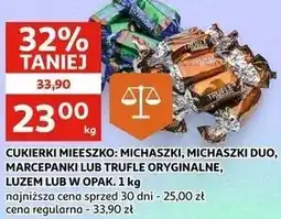 Auchan CUKIERKI MIESZKO: MICHASZKI, MICHASZKI DUO, MARCEPANKI LUB TRUFLE ORYGINALNE, LUZEM LUB W OPAK oferta
