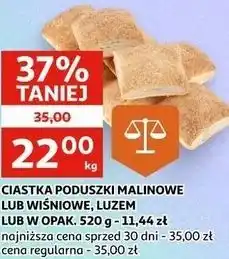 Auchan CIASTKA PODUSZKI MALINOWE LUB WIŚNIOWE, LUZEM LUB W OPAK oferta