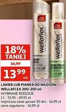 Auchan LAKIER LUB PIANKA DO WŁOSÓW WELLAFLEX oferta