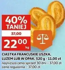 Auchan CIASTKA FRANCUSKIE USZKA, LUZEM LUB W OPAK oferta