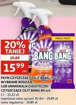 Auchan PŁYN CZYSZCZĄCY CILLIT BANG 750 ml LUB UNIWERSALNE CHUSTECZKI CZYSZCZĄCE CILLIT BANG 80 szt oferta