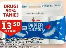 Auchan PAPIER TOALETOWY 4-WARSTWOWY 8 szt oferta