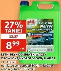 Auchan LETNI PŁYN DO SPRYSKIWACZY Z POWŁOKĄ HYDROFOBOWĄ PLAK oferta