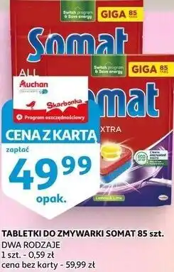 Auchan TABLETKI DO ZMYWARKI SOMAT 85 szt oferta