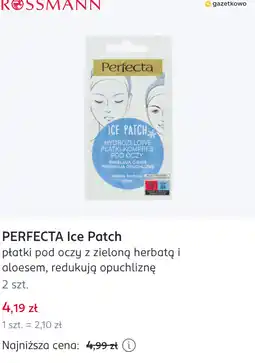 Rossmann PERFECTA Ice Patch płatki pod oczy z zieloną herbatą i aloesem, redukują opuchliznę oferta