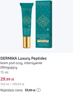 Rossmann DERMIKA Luxury Peptides krem pod oczy, intensywnie liftingujący oferta