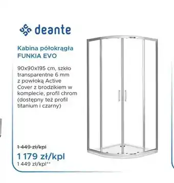 Kabina półokrągła Deante Funkia Evo
