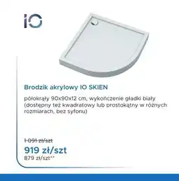 Blu Brodzik akrylowy IO SKIEN półokrągły 90x90x12 cm oferta