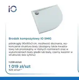 Blu Brodzik kompozytowy IO SMIG półokrągły 90x90x3 cm oferta