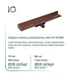 Blu Odpływ liniowy przyścienny slim IO NORD 70 cm oferta