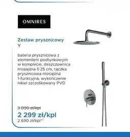 Blu Zestaw prysznicowy Omnires Y Nikiel Szczotkowany oferta