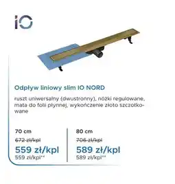 Blu Odpływ liniowy slim IO NORD 80 cm oferta