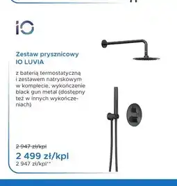 Blu Zestaw prysznicowy IO Luvia Black Gun Metal oferta
