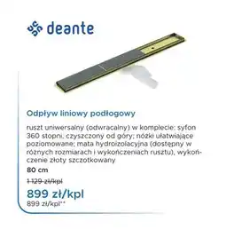 Blu Odpływ liniowy podłogowy deante 80 cm oferta