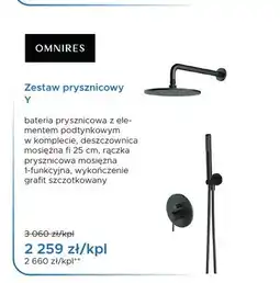 Blu Zestaw prysznicowy Omnires Y Grafit Szczotkowany oferta