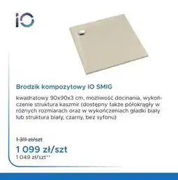 Blu Brodzik kompozytowy IO SMIG kwadratowy 90x90x3 cm oferta