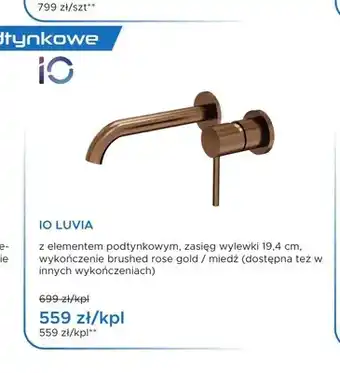 Bateria umywalkowa podtynkowa iO Luvia brushed rose gold