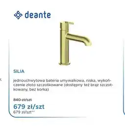 Blu Bateria umywalkowa niska Deante Silia złoto szczotkowane oferta
