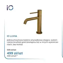 Blu Bateria umywalkowa stojąca iO Luvia brushed gold oferta