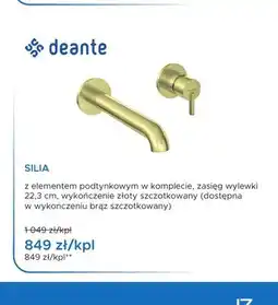 Blu Bateria umywalkowa podtynkowa Deante Silia złoty szczotkowany oferta