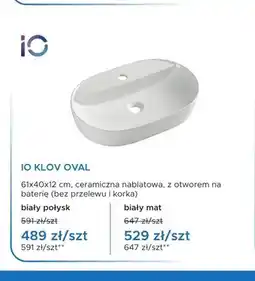 Blu Umywalka nablatowa IO KLOV OVAL biały połysk oferta