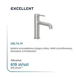 Blu Bateria umywalkowa stojąca niska Excellent Delta Pi nikiel szczotkowany oferta