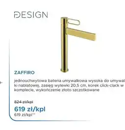 Blu Bateria umywalkowa Design Zaffiro wysoka złoto szczotkowane oferta
