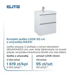 Blu Komplet szafka LOOK 60 cm z umywalką MAXXI Elita oferta