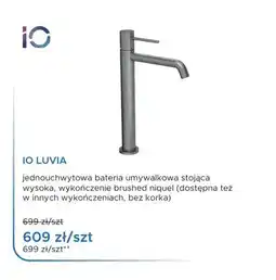 Blu Bateria umywalkowa stojąca wysoka iO Luvia brushed niquel oferta