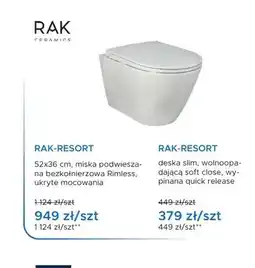 Blu Miska WC podwieszana RAK Ceramics Rak-Resort oferta