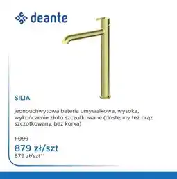 Blu Bateria umywalkowa wysoka Deante Silia złoto szczotkowane oferta