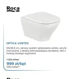 Blu Miska WC wisząca Roca Optica Vortex z deską duroplast slim oferta