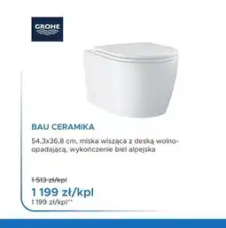 Blu Miska WC wisząca Grohe Bau Ceramika z deską wolnoopadającą oferta