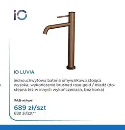 Blu Bateria umywalkowa iO Luvia wysoka brushed rose gold oferta