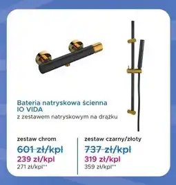 Blu Bateria natryskowa ścienna IO VIDA zestaw chrom oferta