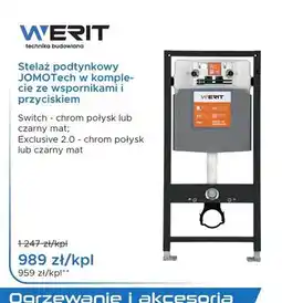Blu Stelaż podtynkowy JOMOTech w komplecie ze wspornikami i przyciskiem Werit oferta