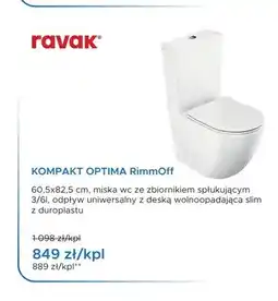 Blu Kompakt WC Ravak Optima RimmOff z deską oferta