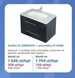 Blu Szafka IO Armadio z umywalką IO Mari 60x45 cm oferta