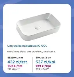 Blu Umywalka nablatowa IO GOL 55x39x12 cm oferta