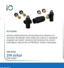 Blu Zestaw podłączeniowy termostatyczny IO HUNN kątowy uniwersalny oferta
