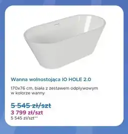 Blu Wanna wolnostojąca IO HOLE 2,0 170x76 cm oferta