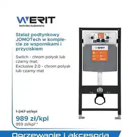 Blu Stelaż podtynkowy WERIT JOMOTech w komplecie ze wspornikami i przyciskiem oferta