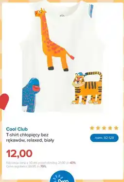 Smyk T-shirt chłopięcy bez rękawów Cool Club relaxed biały oferta