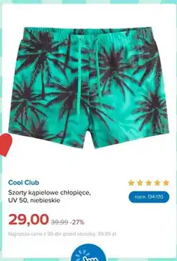 Smyk Szorty kąpielowe chłopięce Cool Club UV 50 niebieskie oferta