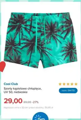 Szorty kąpielowe chłopięce Cool Club UV 50 niebieskie