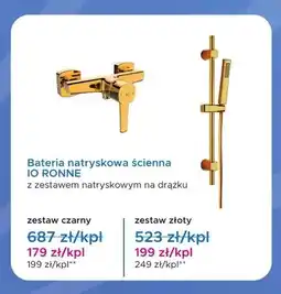 Blu Bateria natryskowa ścienna IO RONNE zestaw czarny oferta
