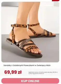 Renee Sandały z ozdobnymi paseczkami w zwierzęcy wzór Renee oferta