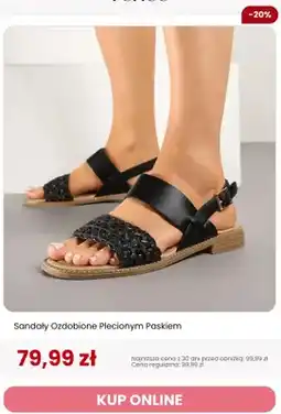 Renee Sandały damskie ozdobione plecionym paskiem Renee oferta