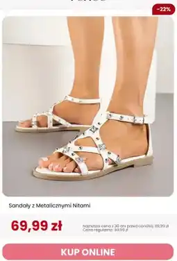 Renee Sandały z metalicznymi nitami Renee oferta